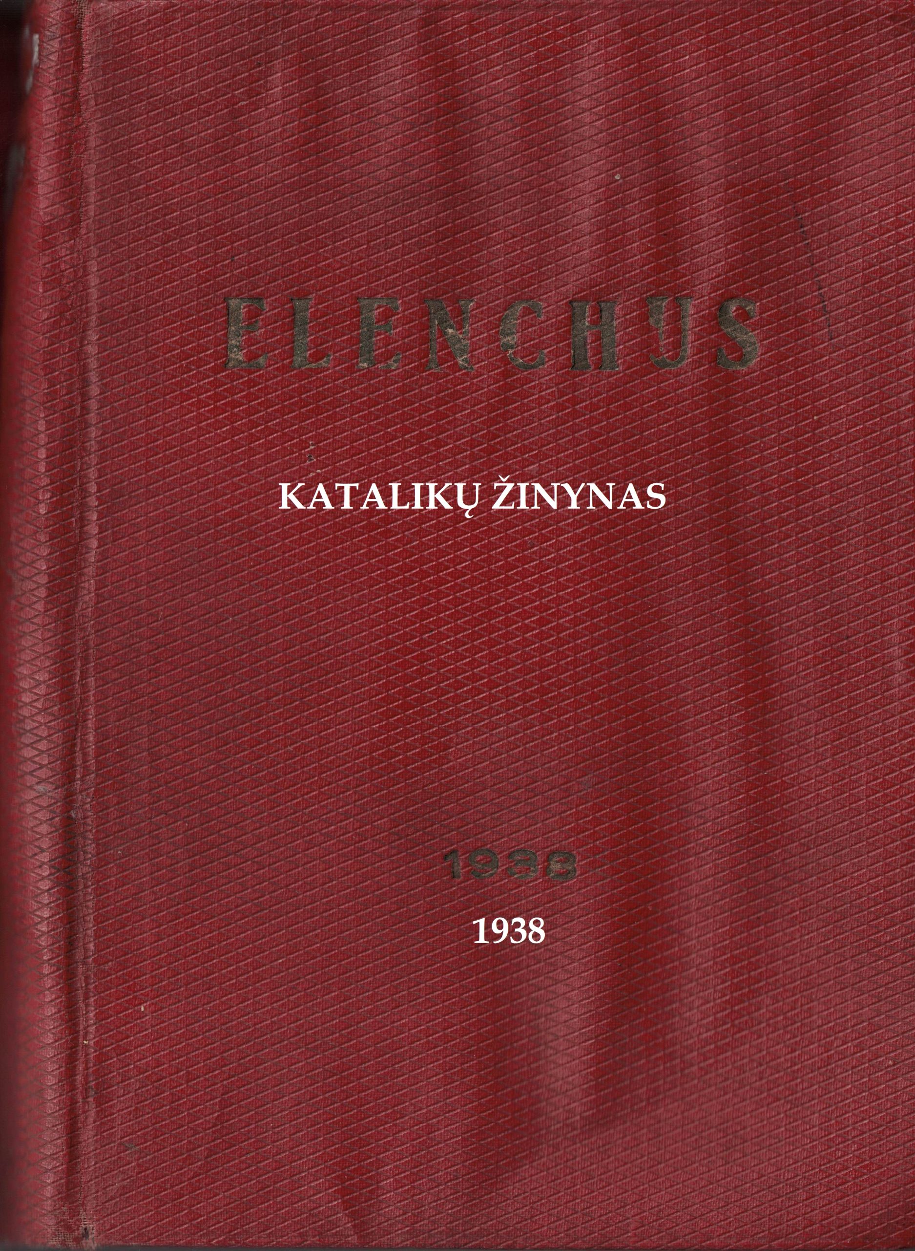 You are currently viewing Katalikų žinynas (Elenchus), 1938 m.